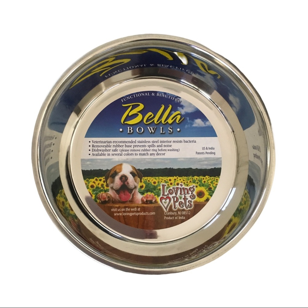 NEW Functional & Beautiful Bella Dog Stainless Steel Bowl 8 inch